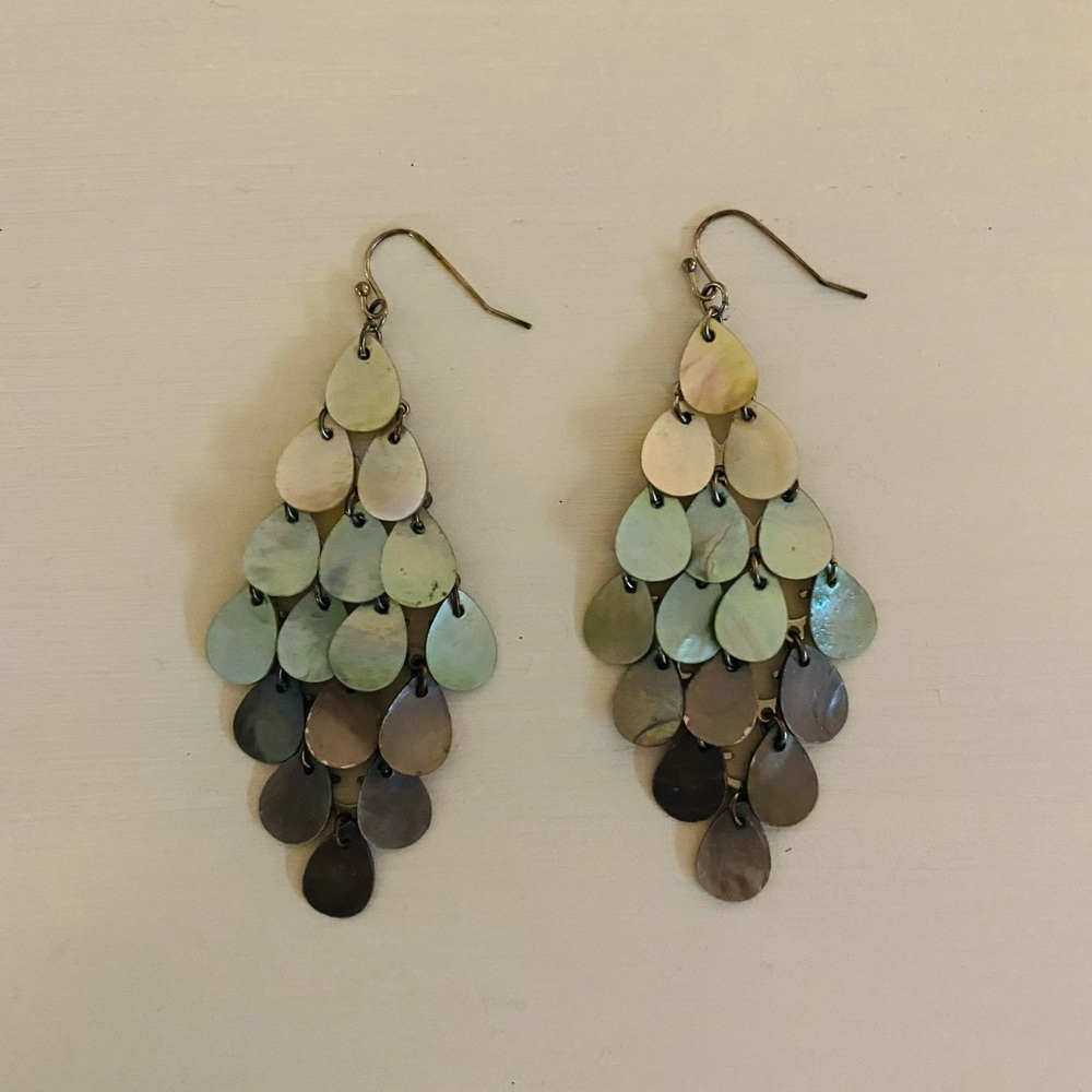 Shiny light turquoise earrings